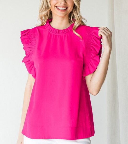 Hot Pink Ruffled Top