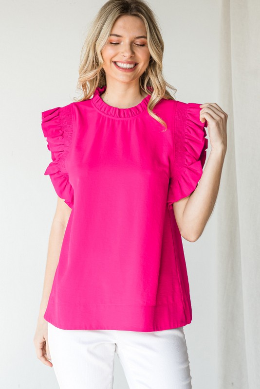Hot Pink Ruffled Top