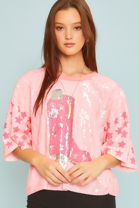 Sequin Boot Top