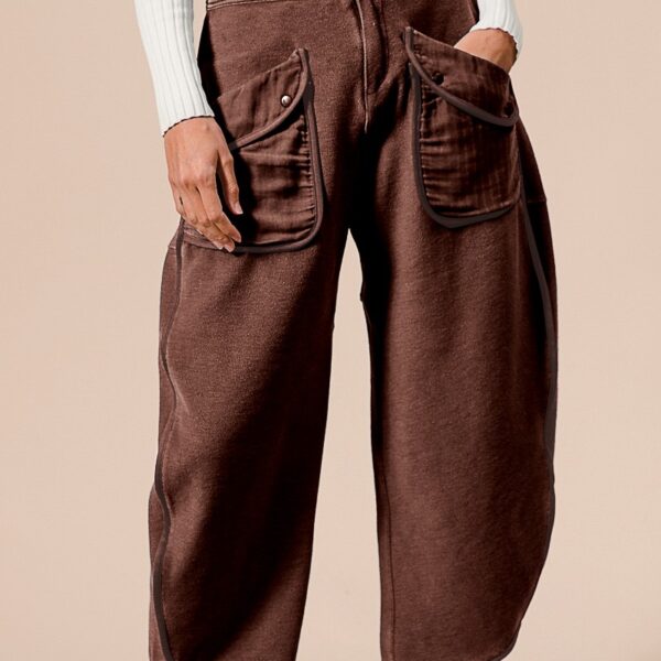 Mocha Washed Terry Pants