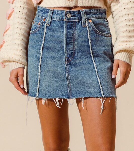 Denim Mini Frayed Hem