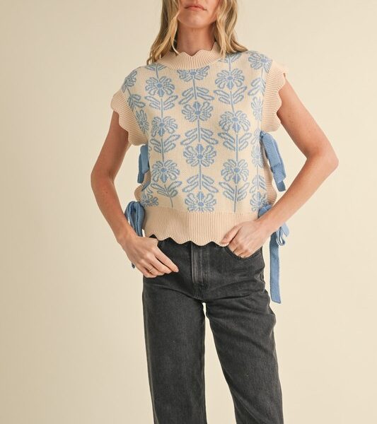 Baby Blue Ribbed Sweater Vest