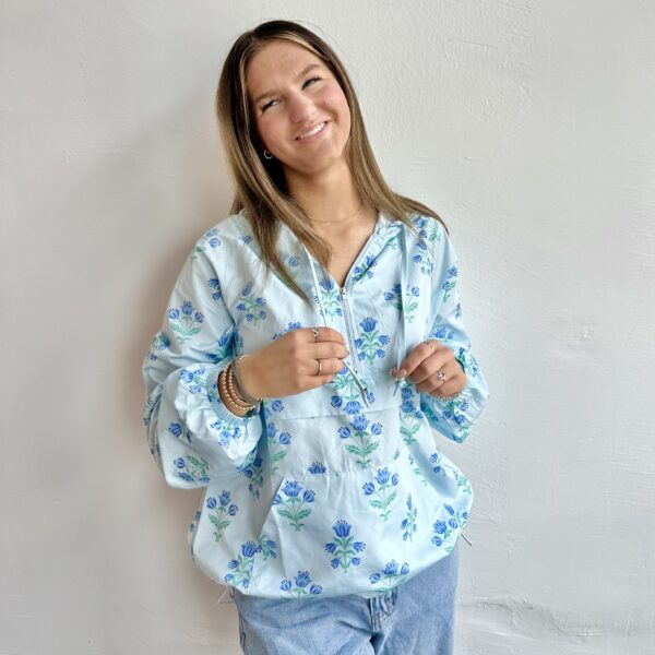 Bella Blue Floral Windbreaker