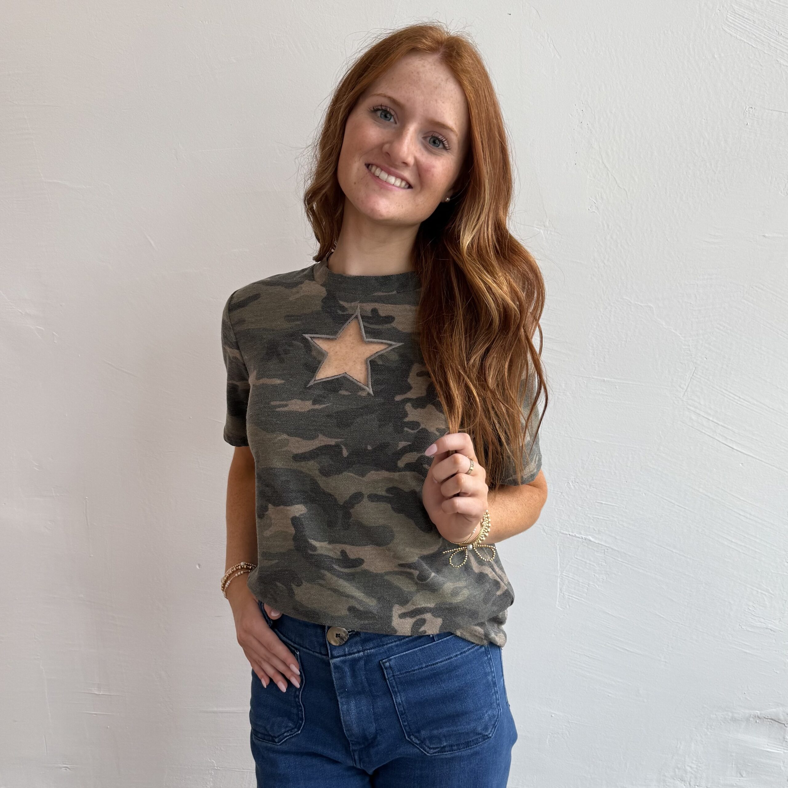 Camo French Terry Star Cut Out