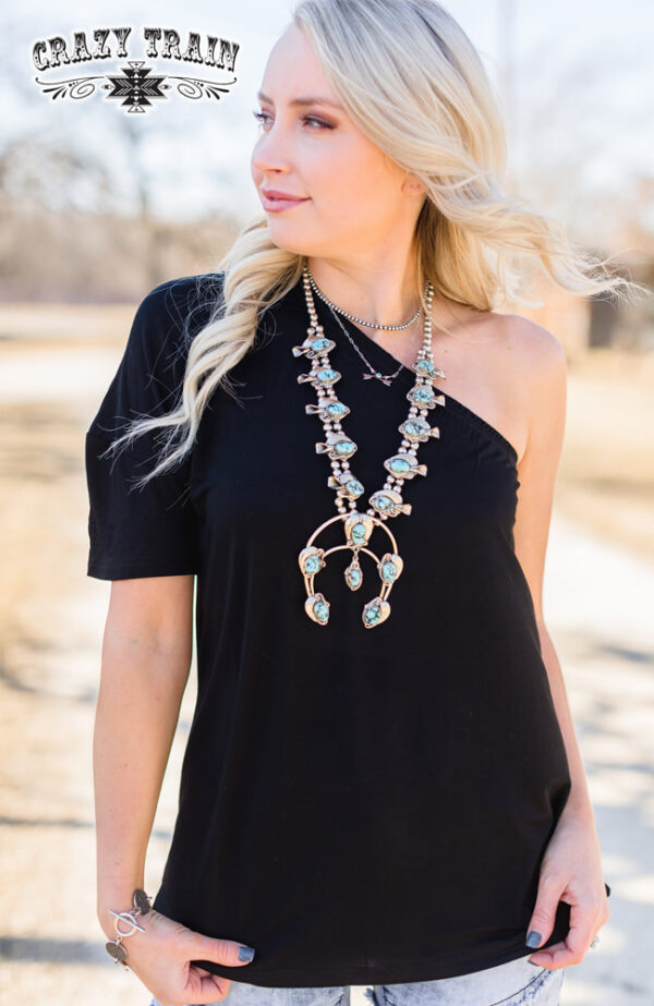 Night Moves Black Off Shoulder Top