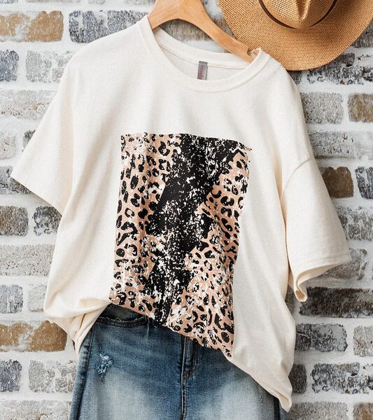 Leopard Lightning Bolt Tee