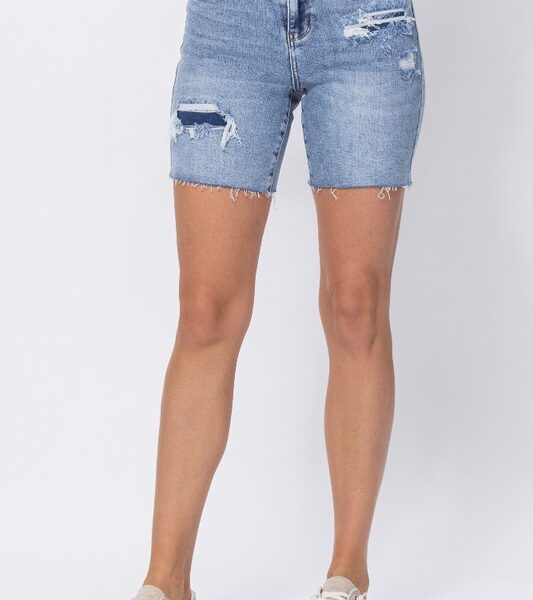 Judy Blue HI Waisted Patch Shorts