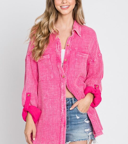 Fuchsia Vintage Shacket