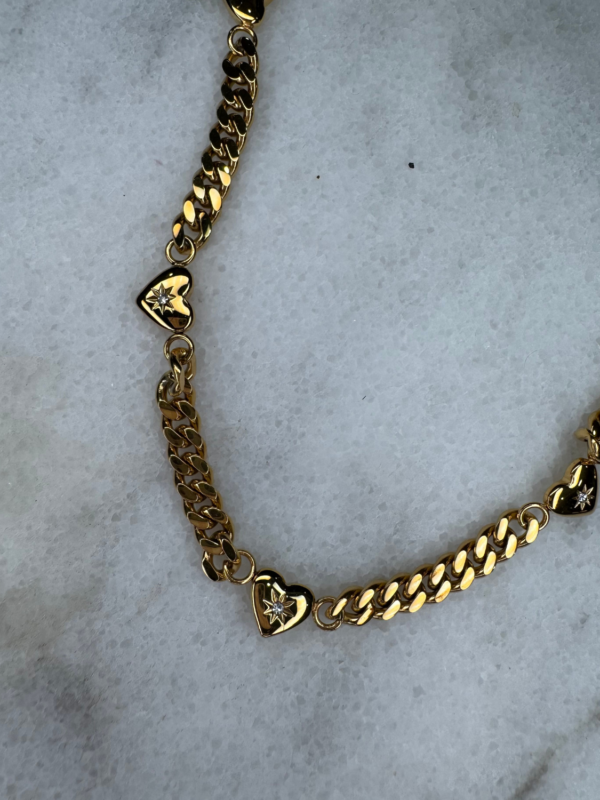 5 Heart Cuban Necklace