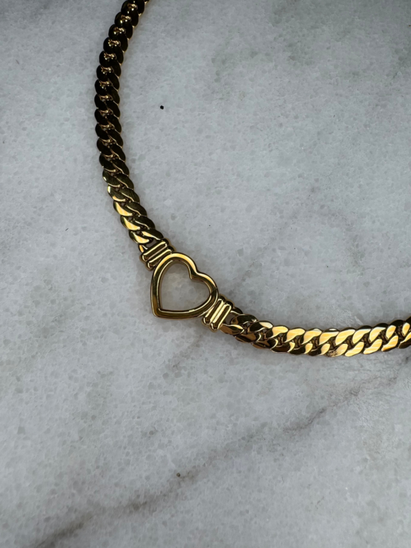 Hollow Heart Cuban Necklace