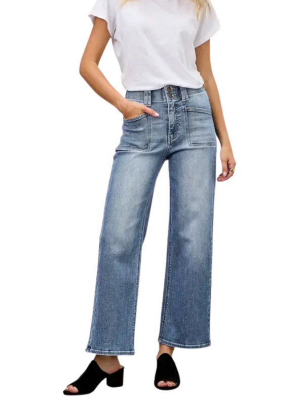 Saige High Rise Crop Straight