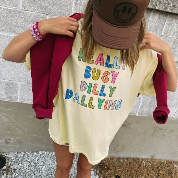 Dilly Dallying Yellow Graphic Tee