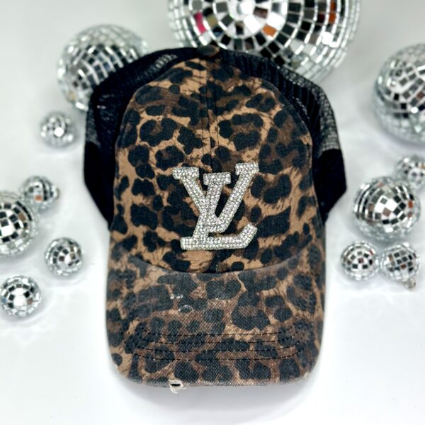 Leopard Custom Cap with Rhinestone Accents