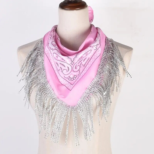 Pink & Sequin Tassel Bandana