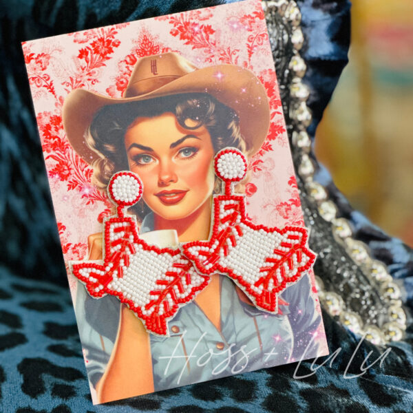 Texas Baseball Beaded Earrings
