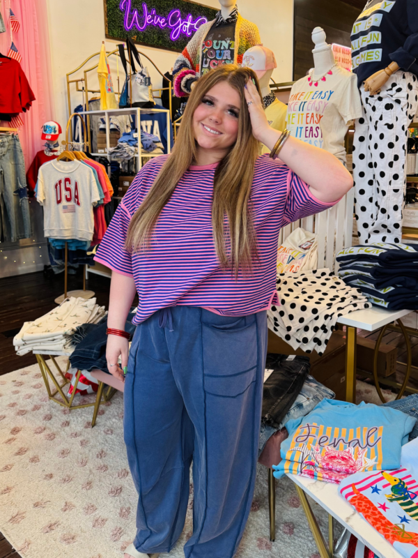 Navy Mineral Wash Barrel Pants