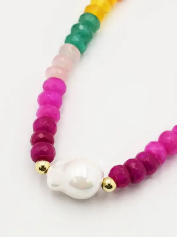 Colorful Gemstone W/ Pearl