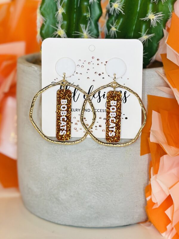 Bobcats Circle Gold Earrings
