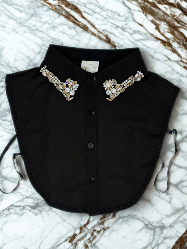 Black Jewel Faux Collar