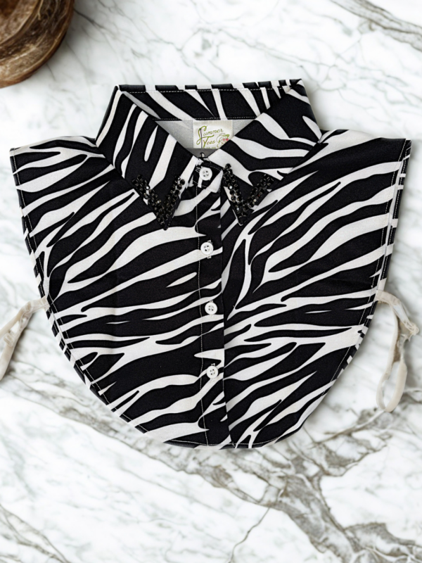 Zebra Jewel Faux Collar